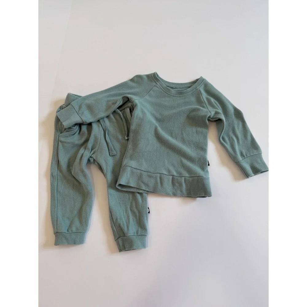 Kyte Baby Sage Green Jersey Jogger Set 2PC Outfit 6-12 Months